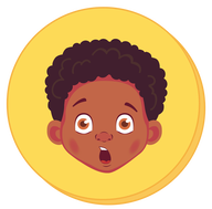 Illustration of a young boy with a surprised expression and yellow background